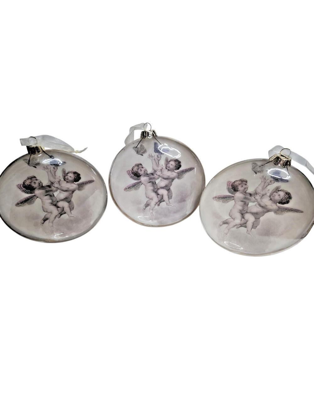 3 Ornament with Cherubs w/Butterflies John Derian for Target 5" 2007-20's